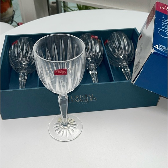 NWT Cristal D’Arques Set Of 4 Classic Goblet Wine Glasses - Picture 2 of 11